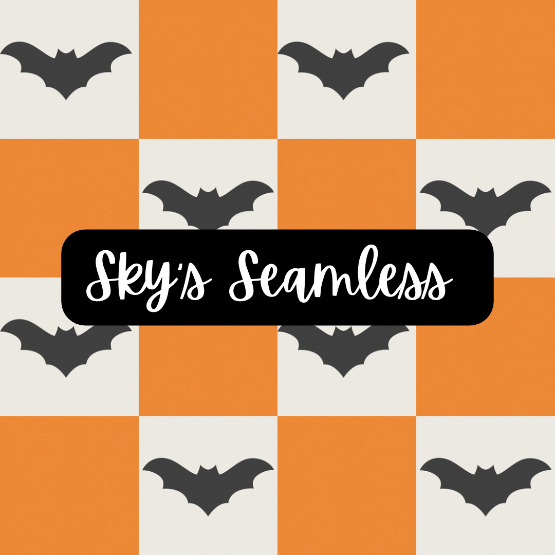 Orange Checkered + Black Bats