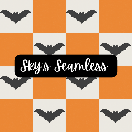 Orange Checkered + Black Bats