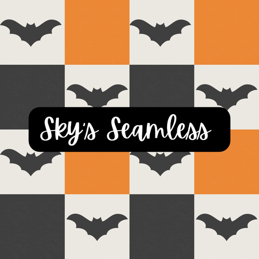 Black & Orange Checkered + Black Bats