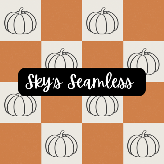 Muted Orange Checkered Pumpkins